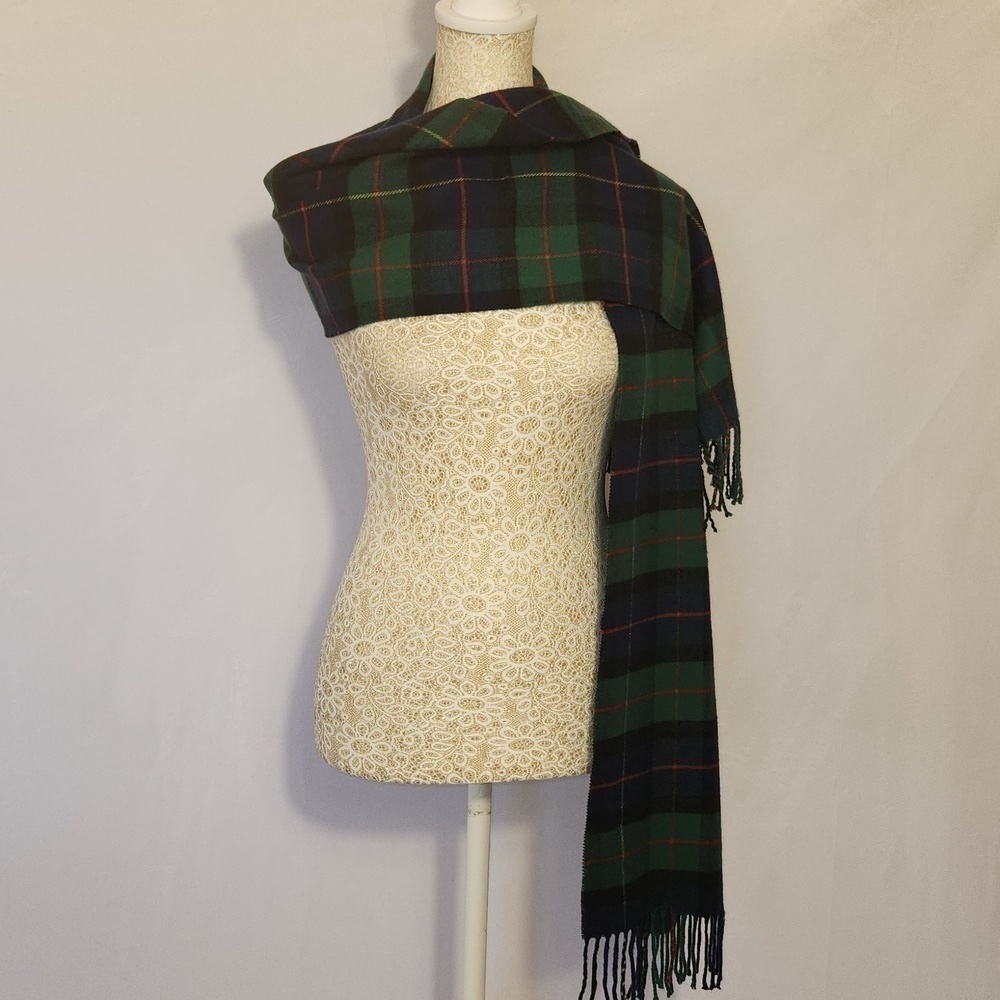 Cashmere Feel Italian Design Multi-Color Fringe Hem Scarf